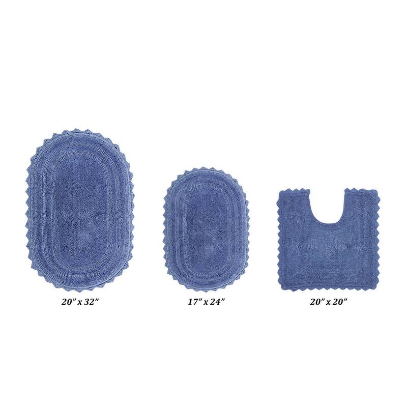 Better Trends Bath Rugs Set 100% Cotton Soft & Water Absorbent Tufted Bathroom Rug for Shower, Sink Bath Mats Lilly Crochet