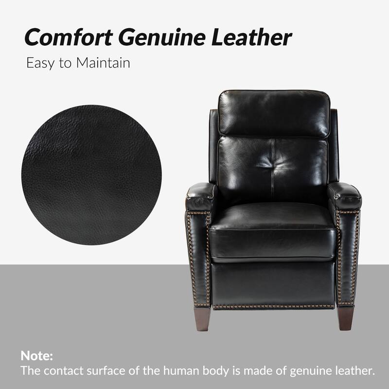 Gaspar Mid-Century Modern Pushback Recliner with Nailhead Trim by HULALA HOME