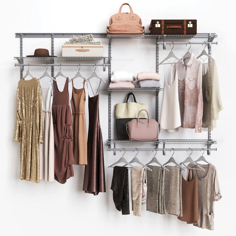 ClosetMaid ShelfTrack 60-96 Inch Wide Wire Closet Organizer