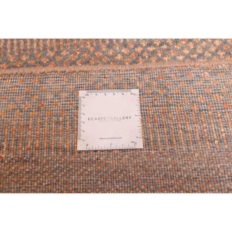 ECARPETGALLERY Hand-knotted Finest Silk Shadow Copper Silk, Wool Rug - 2'7 x 12'2