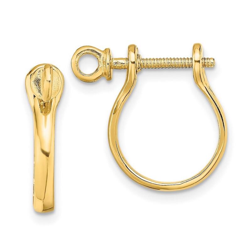 Curata 14k Yellow Gold 17.45mm Shackle Link Screw Earrings