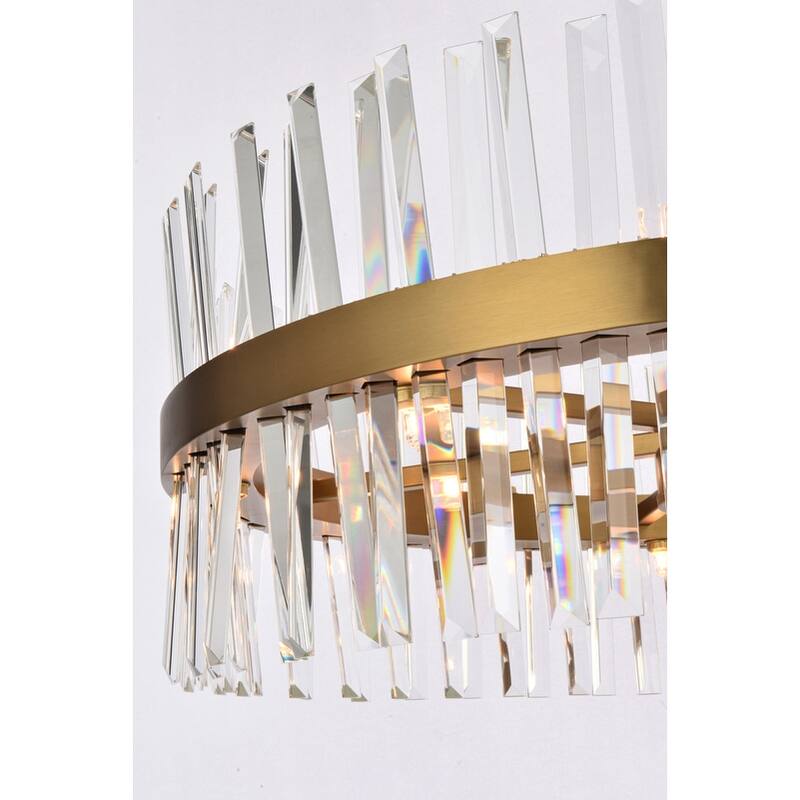 Indigo Home 36 inch 3 tiers crystal round chandelier light