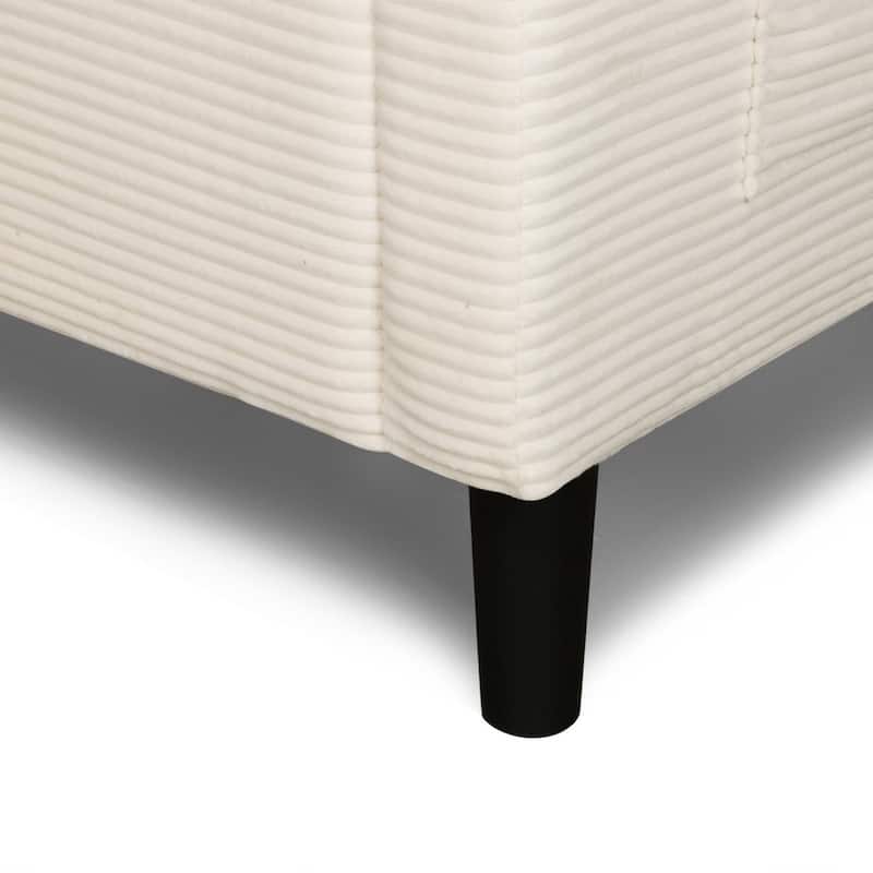 48.03" Soft Corduroy 2-Seater Sofa with Side Storage Pocket