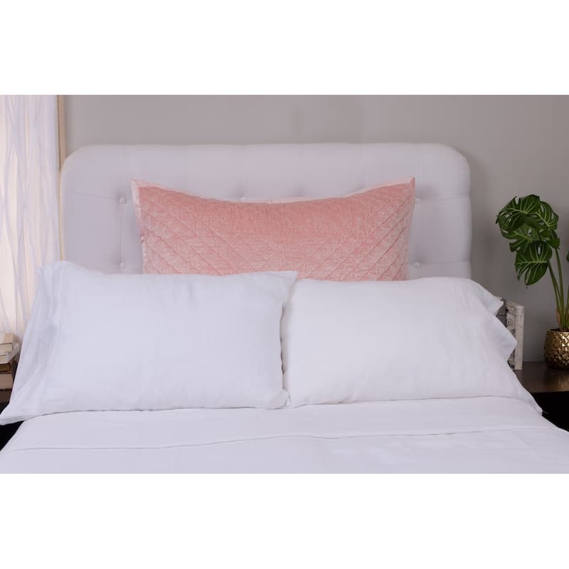 Simona Rayon Velvet Sham, Petal Pink, Dutch Euro