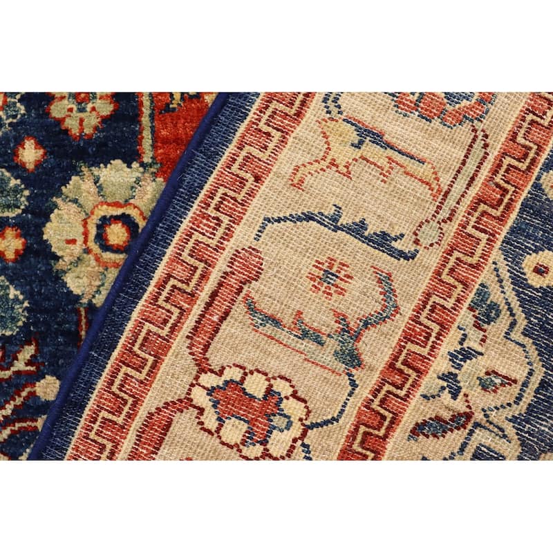 Southwestern Heriz Ziegler Anahi Blue Brown Hand-Knotted Rug - 3'11'' x 6'0''