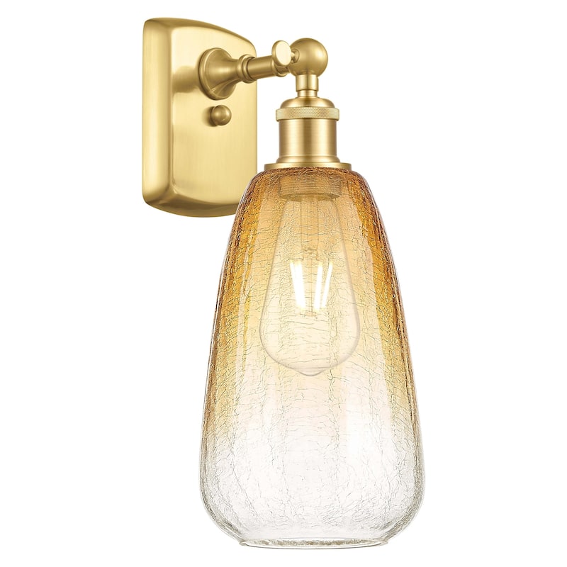 Innovations Lighting 516-1W-14-6 Brookhaven Almond Sconce Brookhaven - Satin Gold / Amber