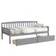 preview thumbnail 16 of 25, Kids Daybed Wood Sofa Bed with Pull-out Storage Drawers Twin Size Platform Storage Bed with Headboard Footboard Guardrails
