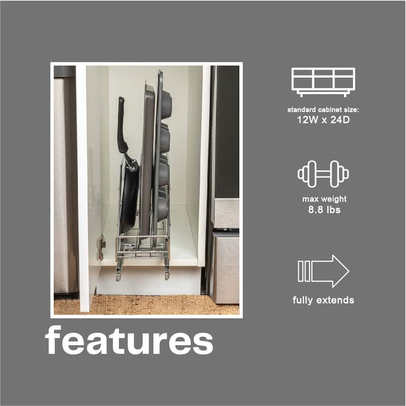 Household Essentials Chrome-Plated Steel Storage Organizer