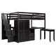 preview thumbnail 9 of 55, Full Loft Bed with Stairs & Built-in Desk and 5-in-1 Storage, 350lb Capacity