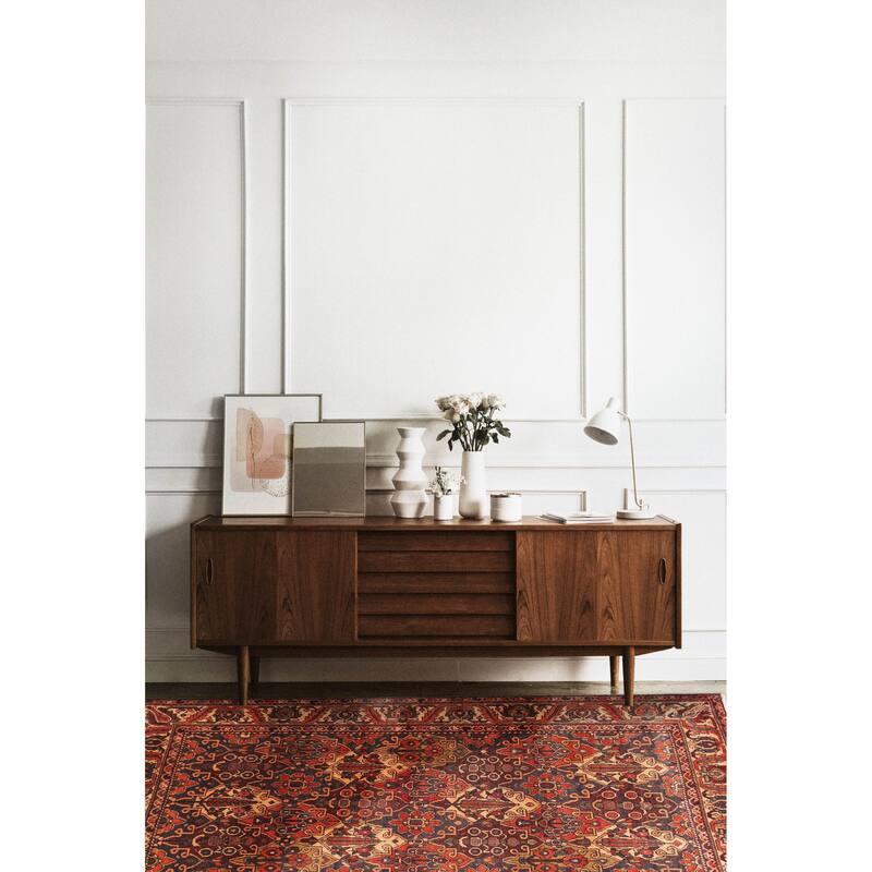 ECARPETGALLERY Hand-knotted Kayseri Vintage Red Wool Rug - 5'2 x 6'11