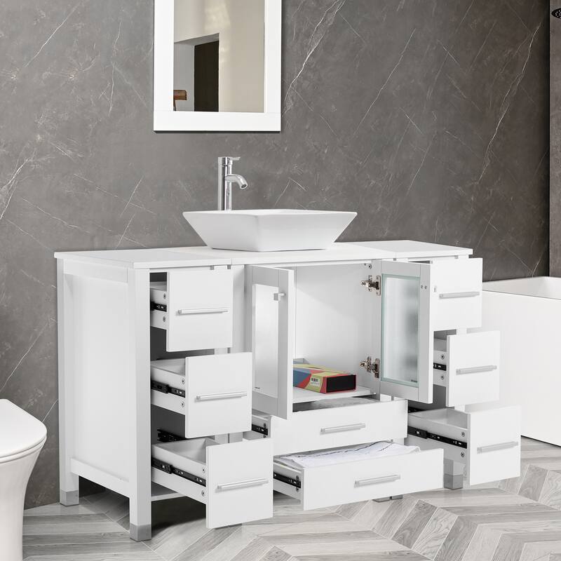 48" Bathroom Vanity with Sink Set Side Cabinet Combo
