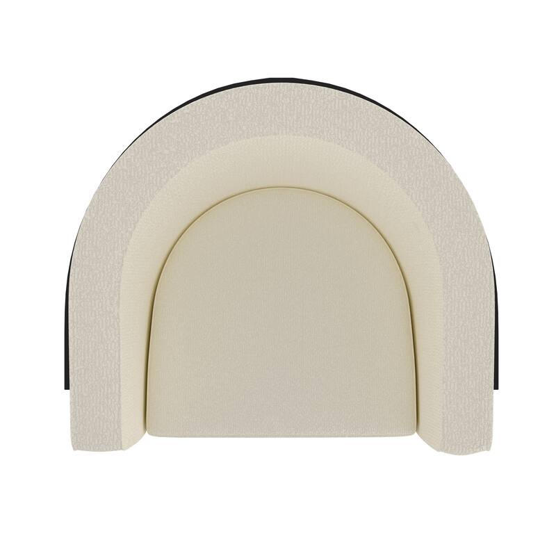 Modern Boucle Fabric Accent Chair - Ivory and Black