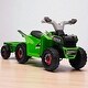 preview thumbnail 4 of 3, 6V Kids Electric ATV Quad Ride-On Car with Back Trailer, Forward/Reverse, Wear-Resistant Wheels, for Toddlers 18-36 Months