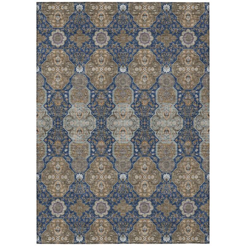 Machine Washable Indoor/ Outdoor Global Budden Chantille Rug