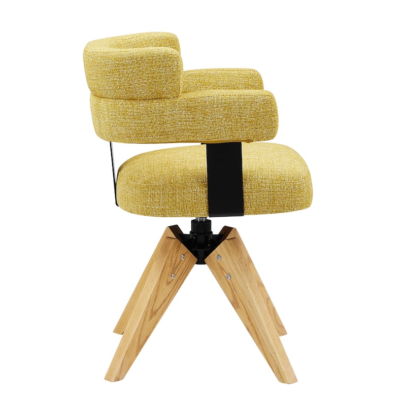 Art Leon Modern Wood and Upholstered Swivel Chair
