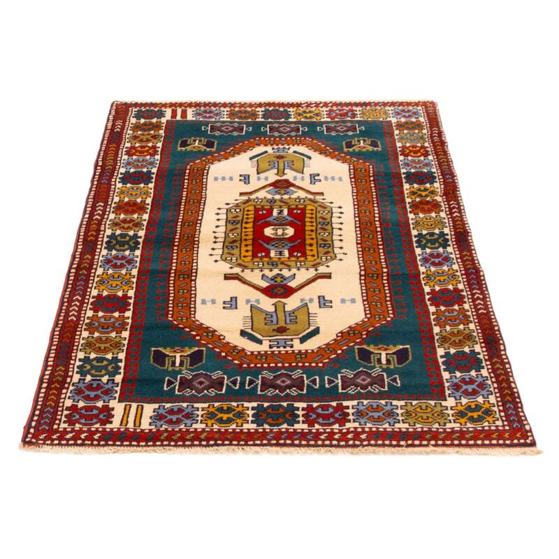 ECARPETGALLERY Hand-knotted Melis Dark Green Wool Rug - 4'2 x 6'3