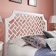 preview thumbnail 3 of 11, Flora White Lattice Headboard Queen Platform Bed by iNSPIRE Q Classic