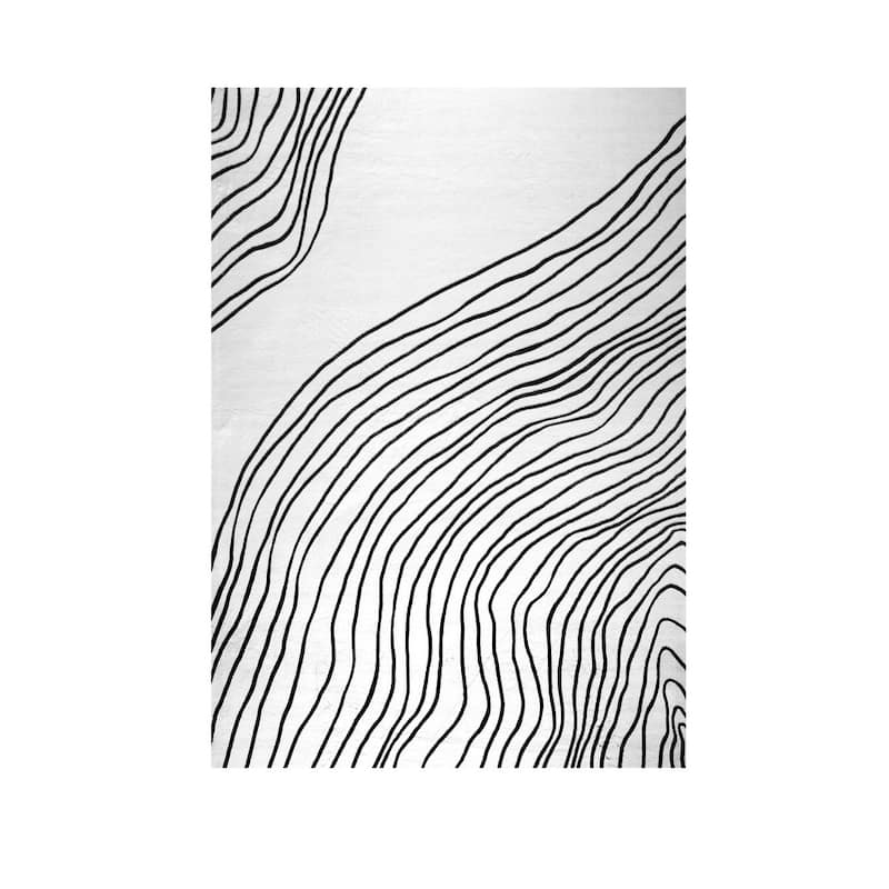 Qovi Abstract Modern Stain Resistant Durable Area Rug By HomeRoots - 130' X '91' X '0.4
