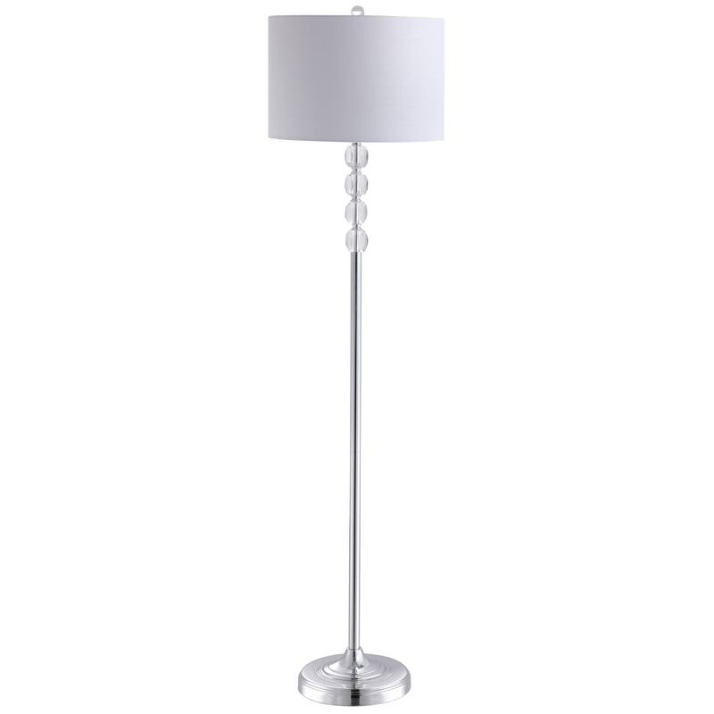 Harper 59.5" Crystal / Metal LED Floor Lamp, Clear/Chrome by JONATHAN Y - 59.5" H x 15" W x 15" D