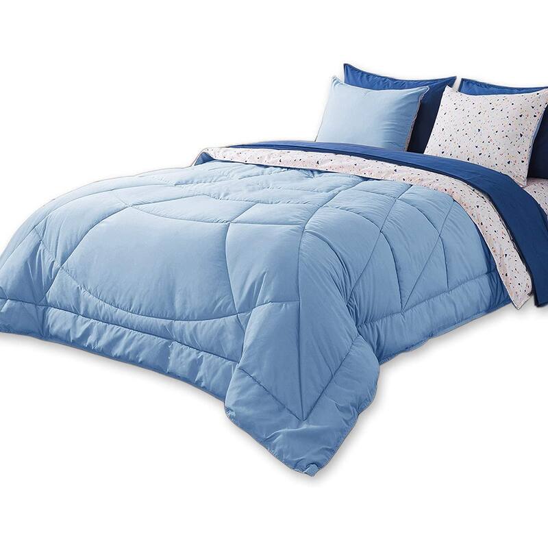KASENTEX 5 or 7 Piece Bed in A Bag Microfiber Down Alternative Comforter Bedding Set with Sheets and Pillow Cases All Season