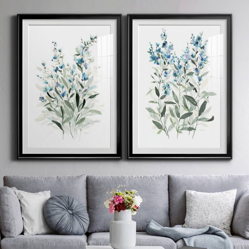 Delicate Blue Botanical I Premium Framed Print - Ready to Hang