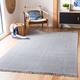 SAFAVIEH Handmade Montauk Rukhsana Flatweave Cotton Fringe Rug - 3' x 5' - Ivory/Navy