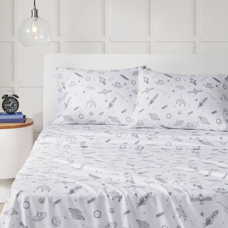 Intelligent Design Printed Microfiber Bed Sheet Set