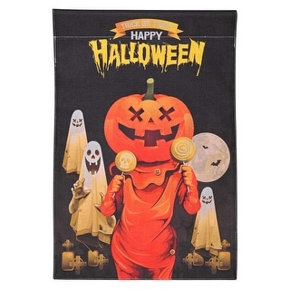 Yescom 18 In. Halloween Garden Flag Double Sized Full Moon Ghost Pumpkin Jack O Lantern Halloween Party Yard Outdoor Decorations