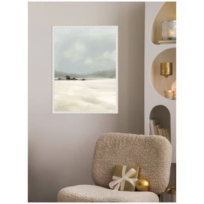 Kate and Laurel Sylvie Beaded December Mist 1 Framed Canvas by Mackenzie Nelson