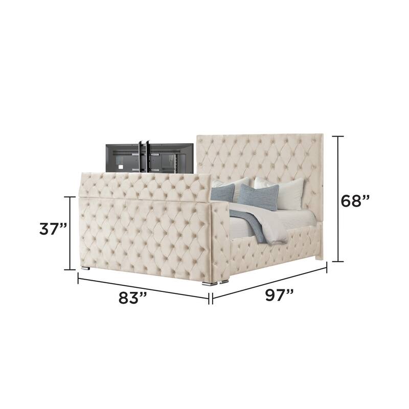 Encore King / Queen Bed in Beige / Black / Gray