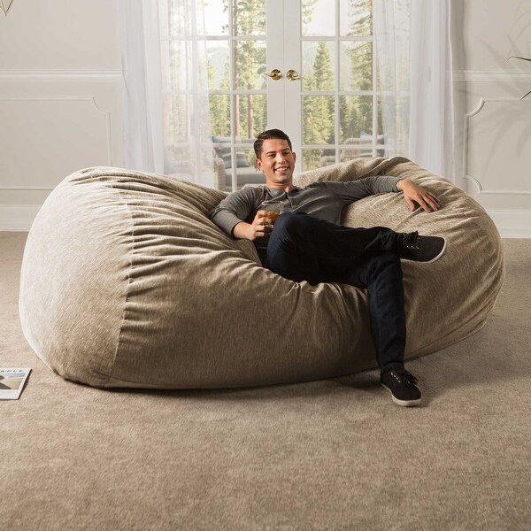 Jaxx 7 Foot Giant Bean Bag Sofa For Adults - Premium Chenille - On