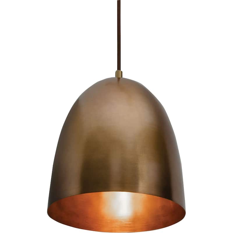 Carbon Loft O'Neill 9.5-inch Antique Brass Pendant, Antique Brass Steel Shade - Antique Brass