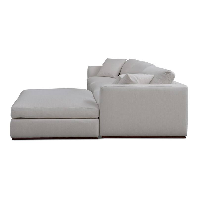 NADAAL STUDIOS Rio, 4-Piece Modular Sectional Sofa With Rubber Wood Base - 136.2"W x81.8"D x23.6"H