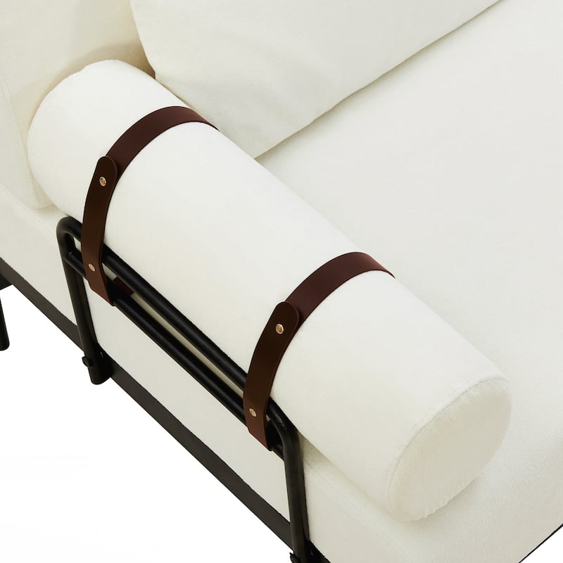 Modern Loveseat Sofa 59" Sofa Couch 2-Seater Sofa with Flexible USB Ports , Unique Cylindrical Armrests for Living Room