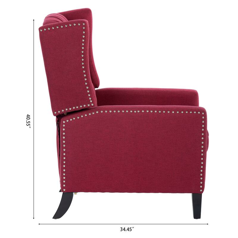 27.16" Wide Manual Wing Recliner Chair with Silver Bubble Nails
