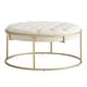 preview thumbnail 12 of 24, Perdita Gold Finish Velvet Round Tufted Ottoman by iNSPIRE Q Bold Beige Velvet