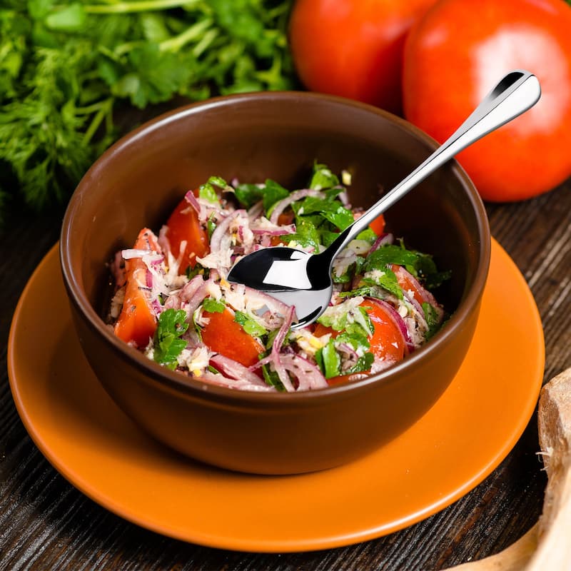 Stainless Steel Cooking Porridge Rice Soup Spoon 13cm Long 10pcs - Silver - 5.1" x 1.4" x 0.12"(L*W*T)
