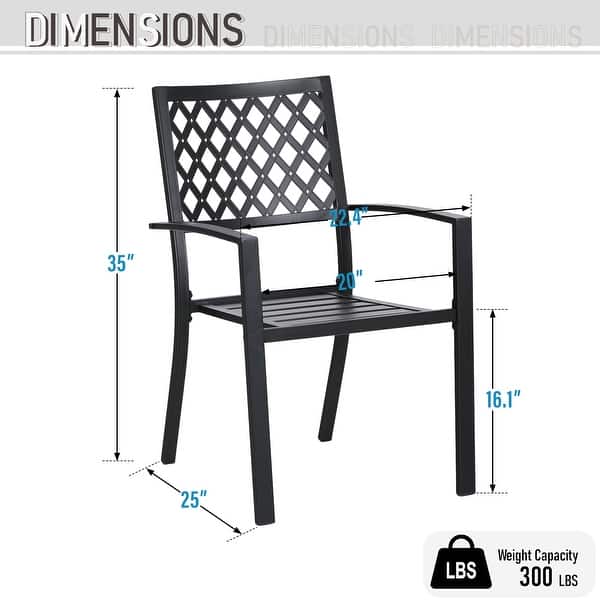 dimension image slide 3 of 5, MAISON ARTS 9-Piece Patio Dining Set, 60 Inch Square Metal Table and 8 Metal Dining Chairs