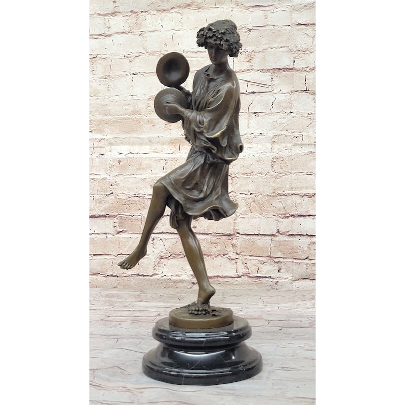 Classical Greek Dancer Girl W/ Cymbals - Dionysus Grape Vine Cult - Original Art