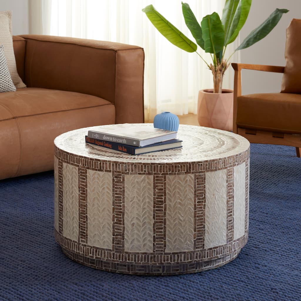 SAFAVIEH Keary Round Coffee Table (Fully Assembled) - 30"W x 30"D x 17"H