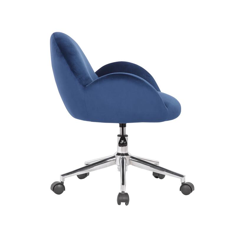 Porthos Home Quon Velvet/ Chrome Swivel Office Chair
