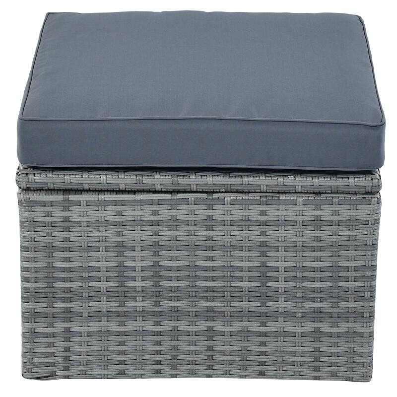 Modular Daybed Sunbed Patio Canopy Bed Wicker Conversation Set