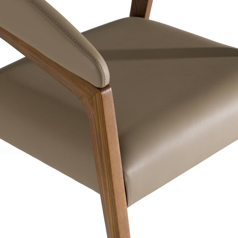 Modrest Clive Mid-Century Taupe & Walnut Dining Chair