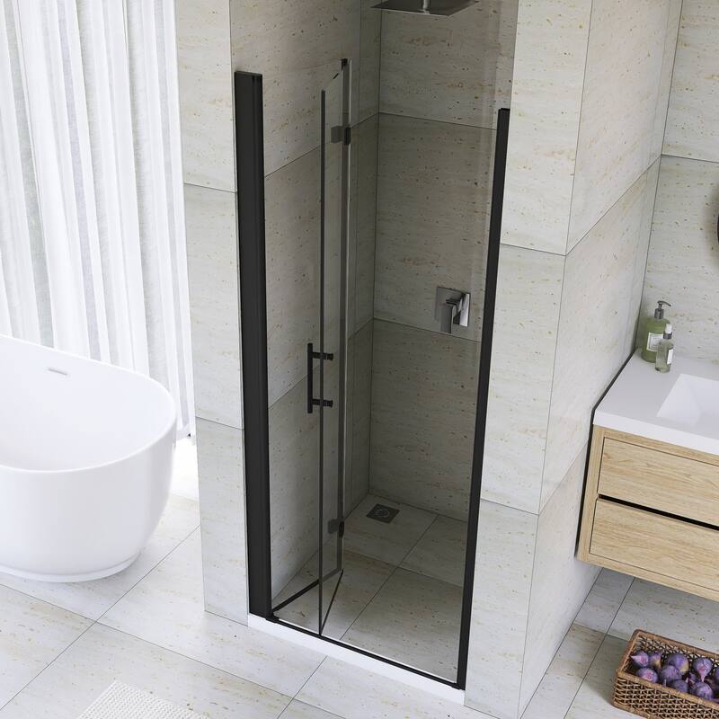 Bifold Framed Shower Door in Matte Black Finish