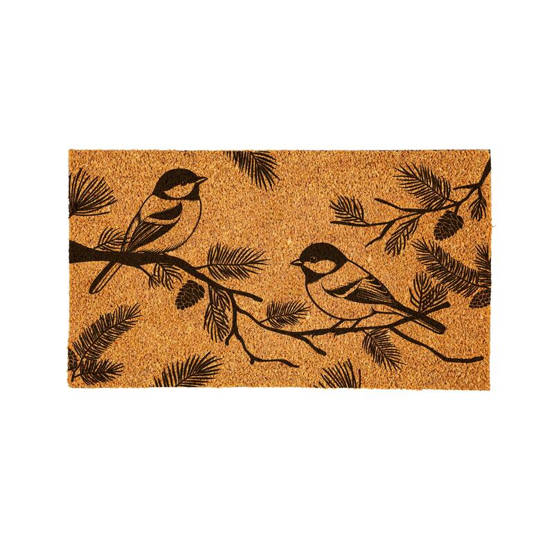 Holiday Chickadees Coir Door Mat - 28" x 16"