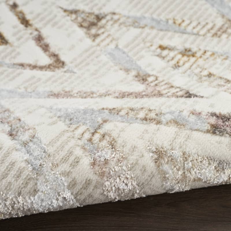Power Loomed Distressed Abstract Modern Non Skid Stain Resistant Area Rug - 90' X '27' X '0.39