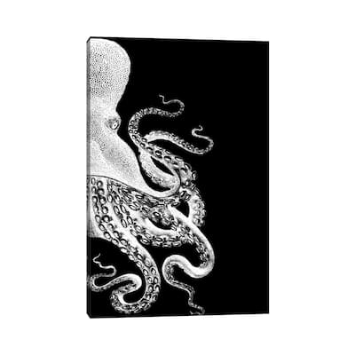 iCanvas "Octopus, Black & White II" by Fab Funky Canvas Print