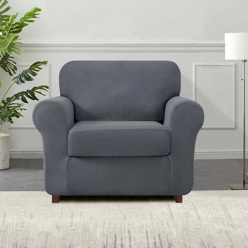 Subrtex 3-Piece Stretch Armchair Slipcover Sets with 1 Backrest Cushion Covers and 1 Seat Cushion Covers - Gray