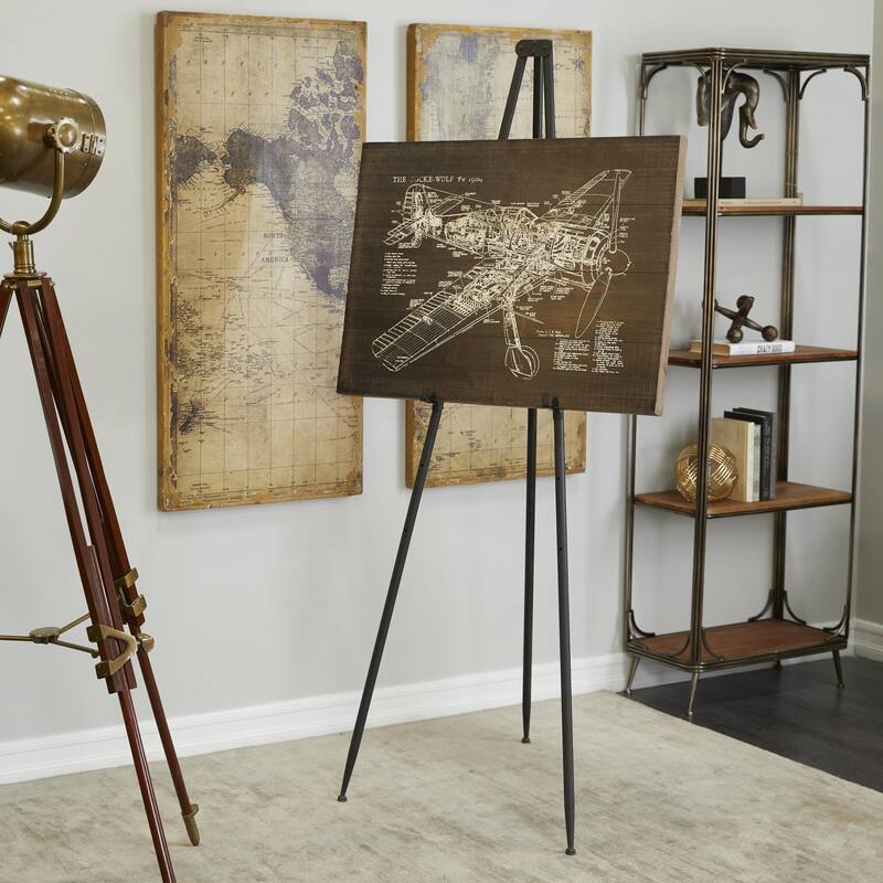 Metal Extra Large Adjustable 3 Tier Display Easel with Foldable Stand - Black or White - Roche River Decor