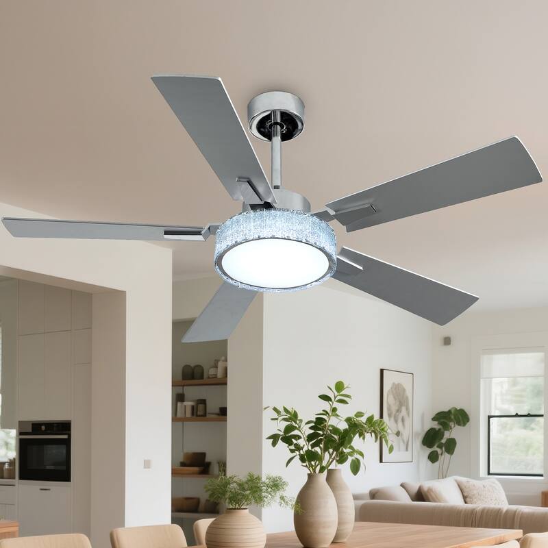 Moasis 52 Inch Crystal Ceiling Fans with Lights and Remote Control - 52 Inches